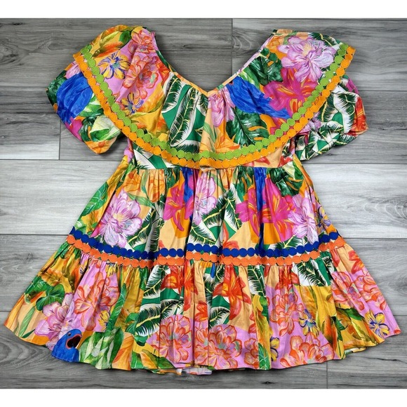ALDEN ADAIR Harper Santiago Mini Dress Tropical‎ Resort Vacation NWT Sz XS - Picture 4 of 6